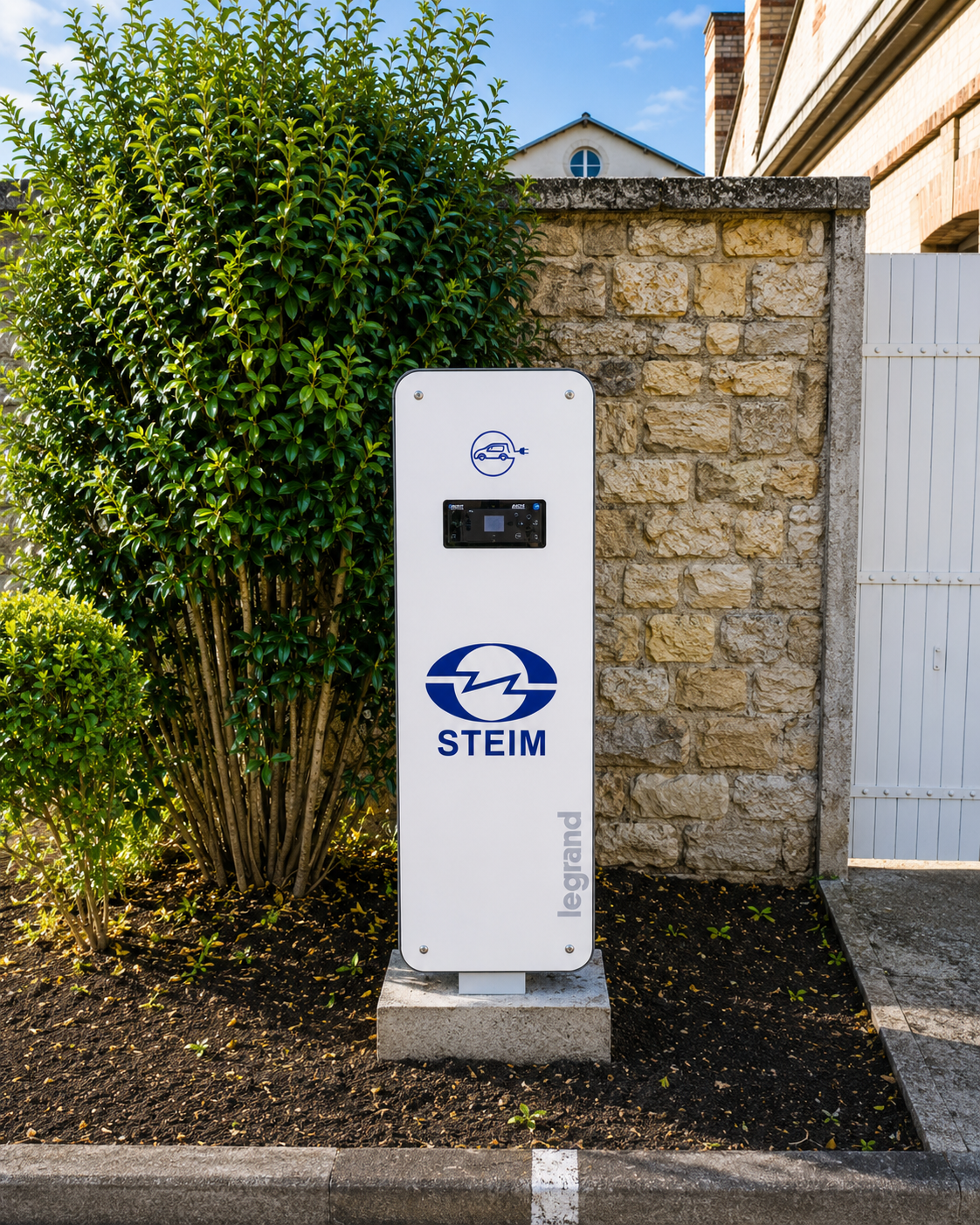 Borne de recharge installée chez un particulier
